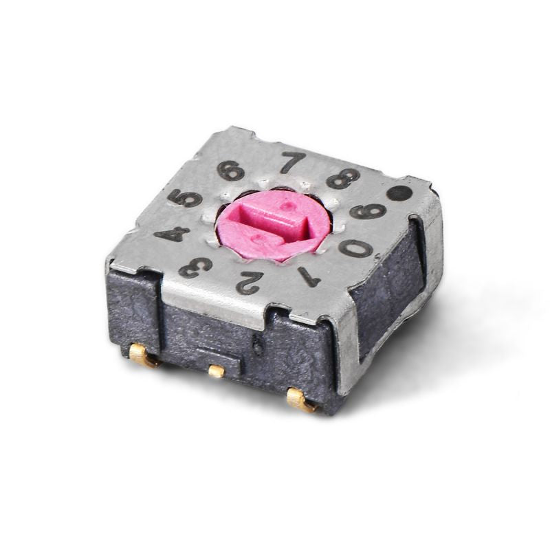 IP67 Mini Rotary DIP Switch - SUNGMUN MSDR-10JC 10-Position, 7.4x7.4mm Vertical SMD | ZiGeng