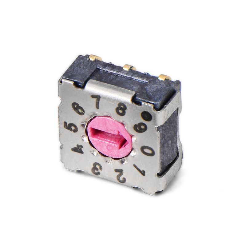 IP67 Mini Rotary DIP Switch - SUNGMUN MSDR-10JC 10-Position, 7.4x7.4mm Vertical SMD | ZiGeng