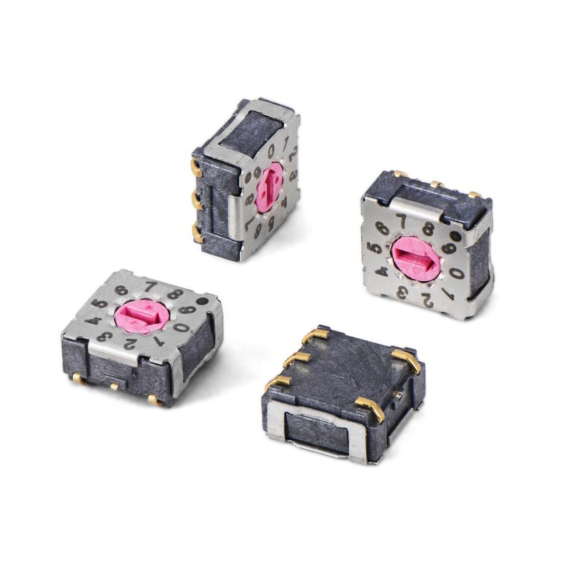 IP67 Mini Rotary DIP Switch - SUNGMUN MSDR-10JC 10-Position, 7.4x7.4mm Vertical SMD | ZiGeng