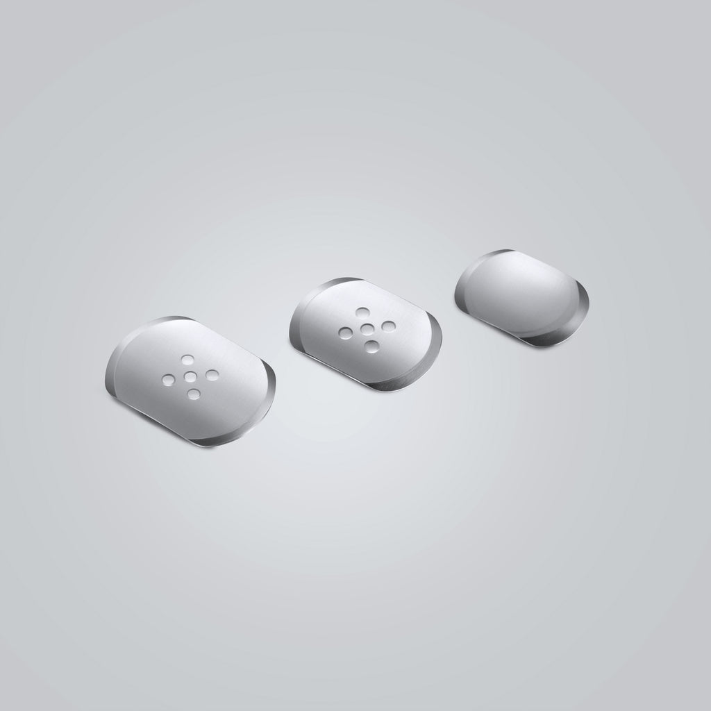 SD-X8353 Oblong Metal Dome | 4mm/4.5mm/5mm | 3 or 5 Contacts/No Contact | Nickel/Gold Plated