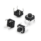 SD-1266-050BB1 6×6×5mm Tactile Switch | 4-Pin Through Hole | Stainless Steel Cover | 160gf Light Force