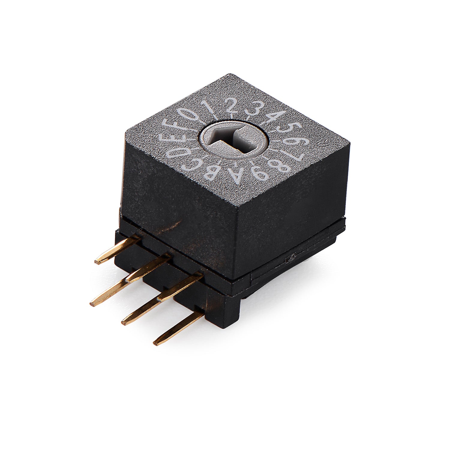 SUNGMUN QDR-16H1 Rotary DIP Switch | IP67 Waterproof | Horizontal 16-Pos (0-F)