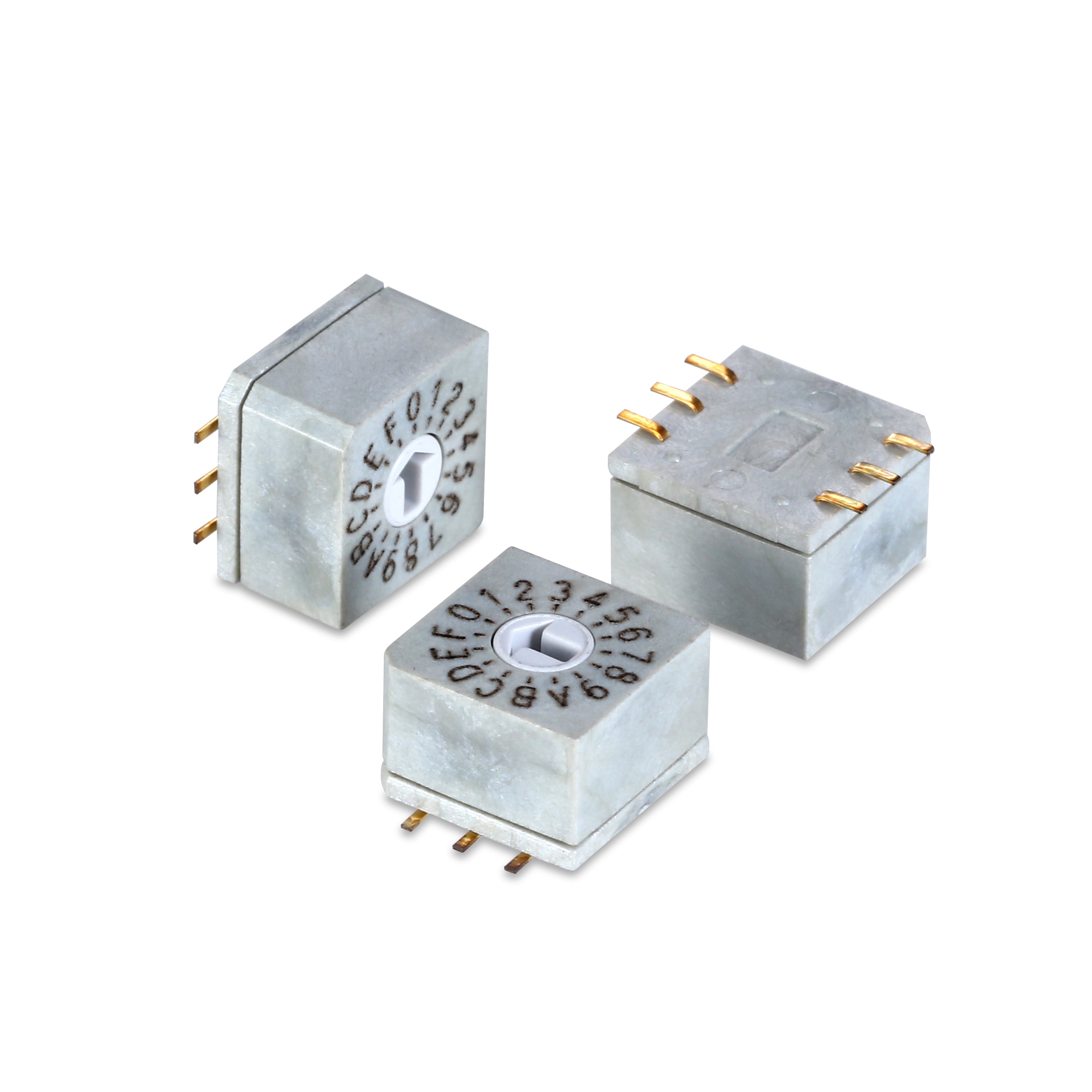 SUNGMUN QDR-16S SMD Rotary DIP Switch | IP67 Waterproof | 16 Position (0-F) | 10x10mm