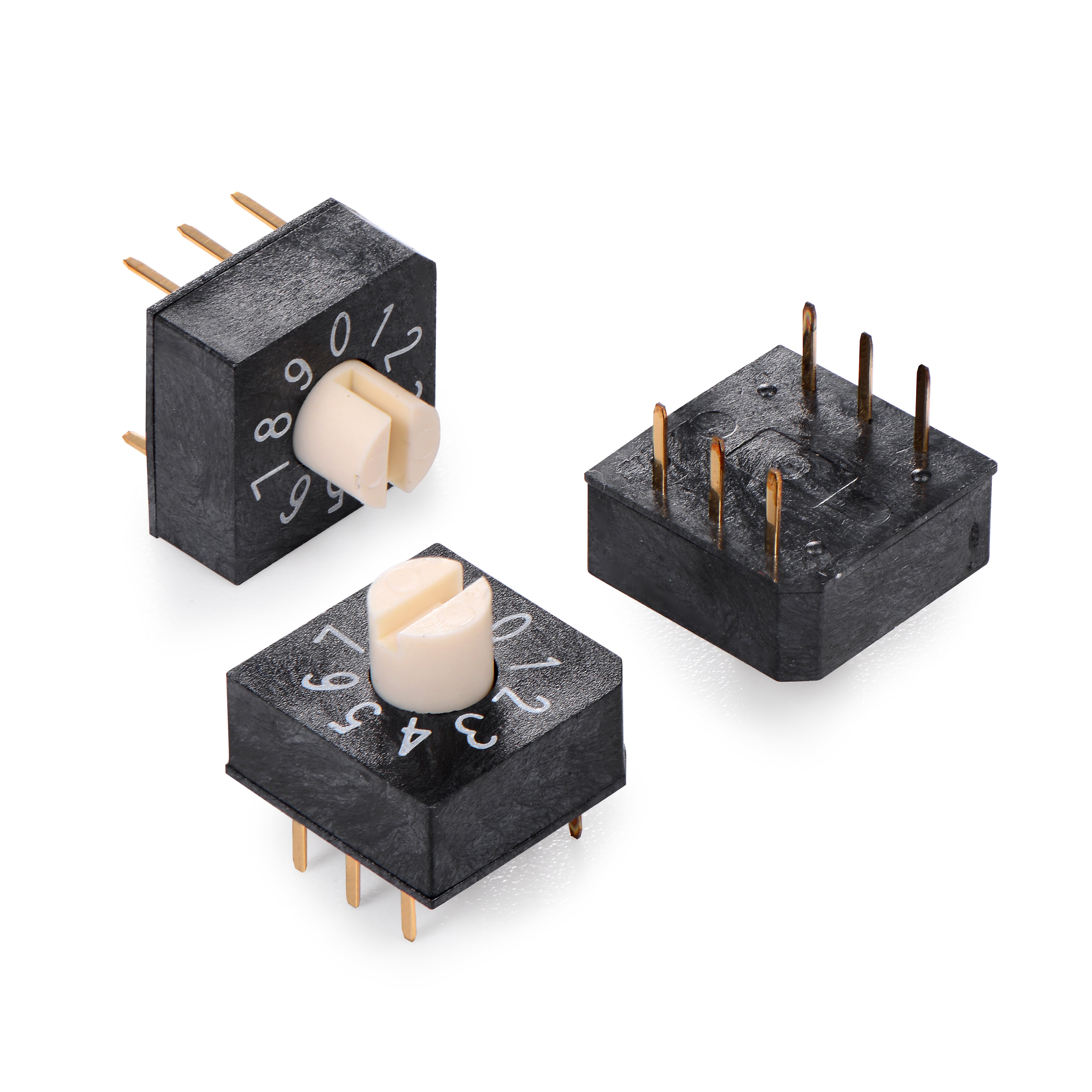 SUNGMUN UAMR-10 Rotary DIP Switch | IP67 Waterproof | Low-Profile 4.5mm | Slotted Shaft 3.2mm